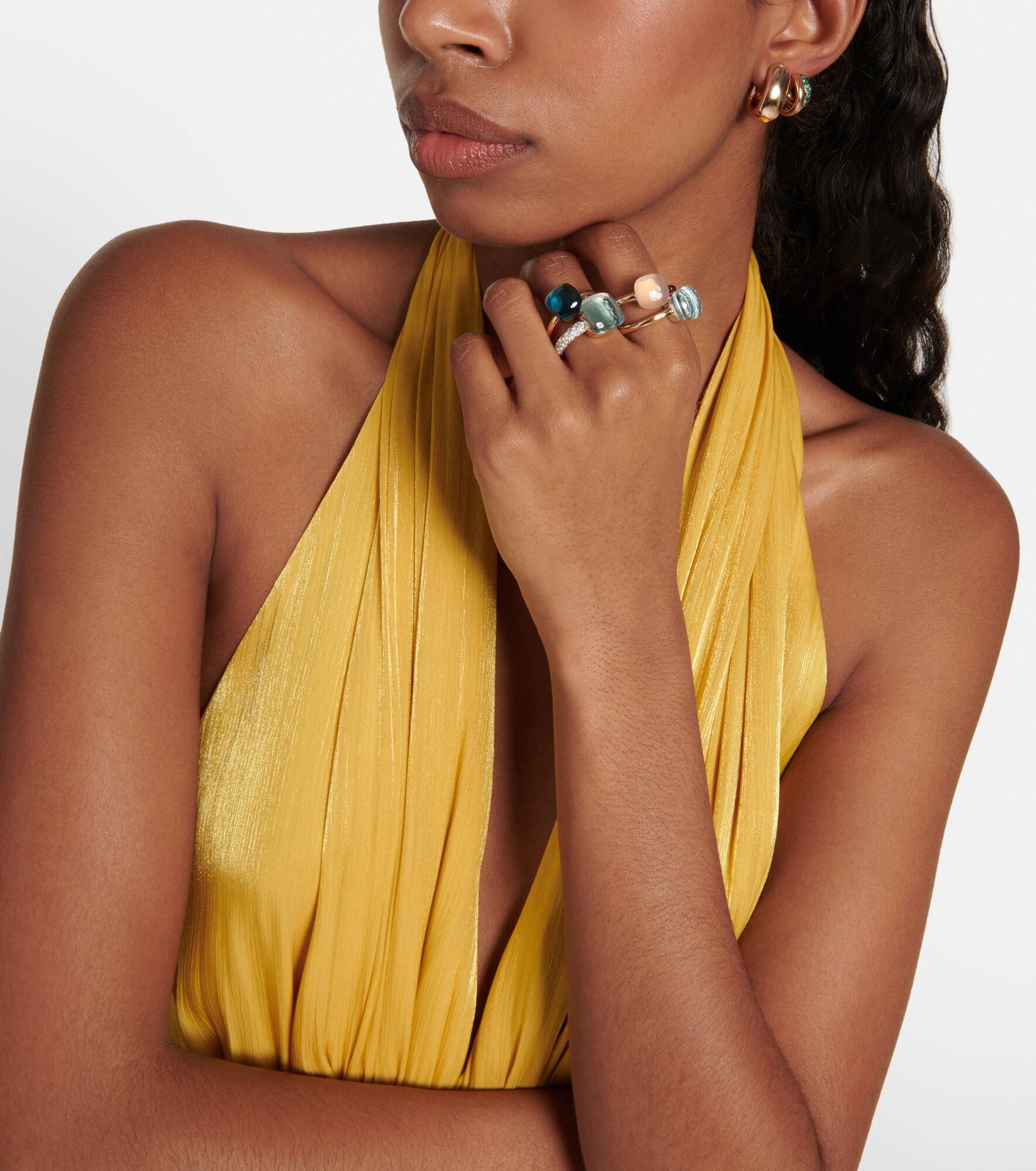 Nudo 18kt gold ring with London Blue topaz - 5