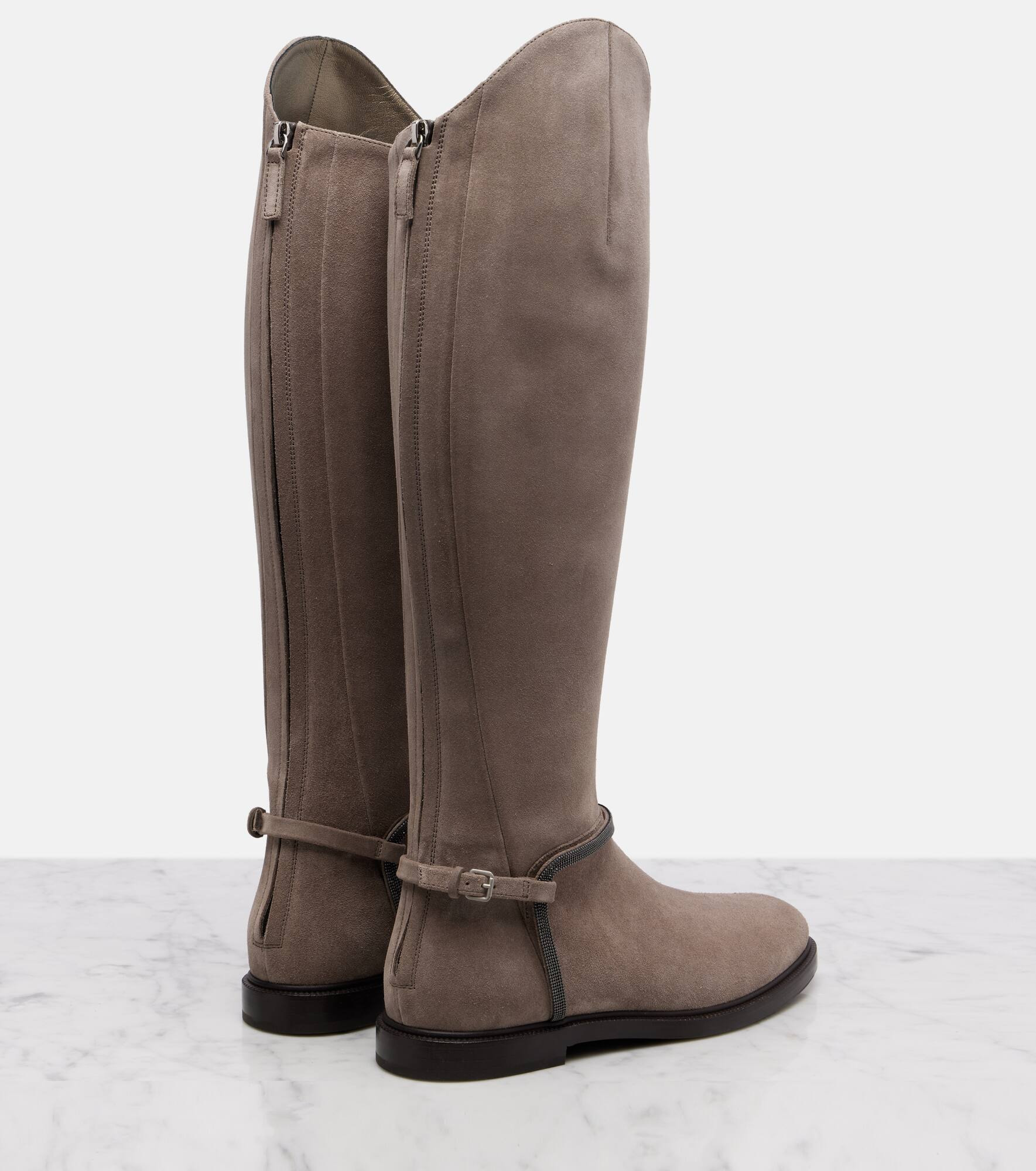 Monili suede knee-high boots - 2