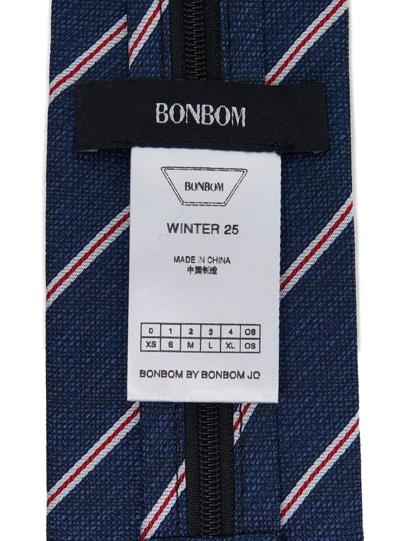 BONBOM logo-plaque striped tie outlook