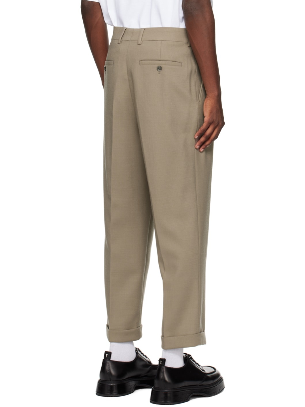Taupe Carrot-Fit Trousers - 3