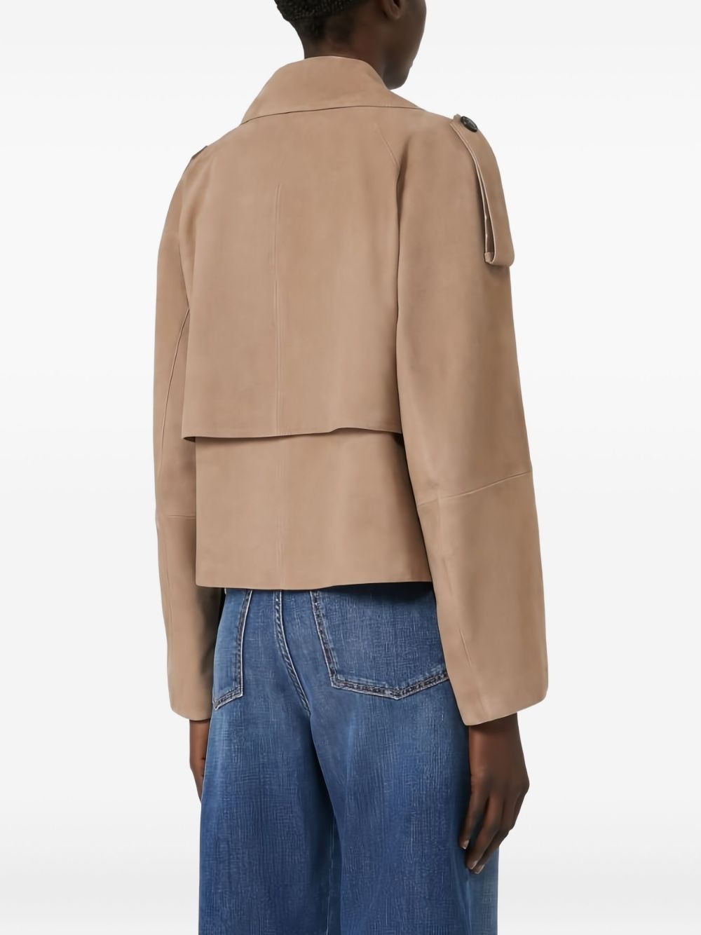 double-breasted suede jacket - 5