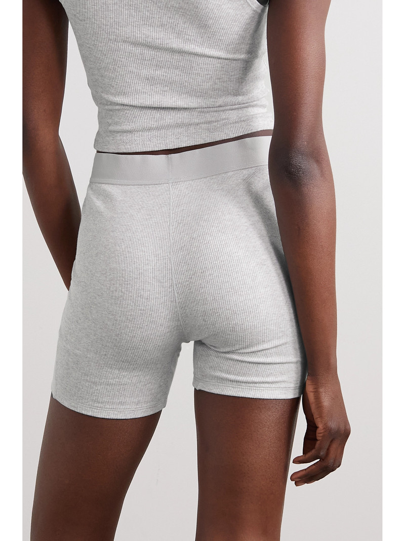 SKIMS Cotton Collection Ribbed Cotton-blend Jersey Boxer Shorts outlook