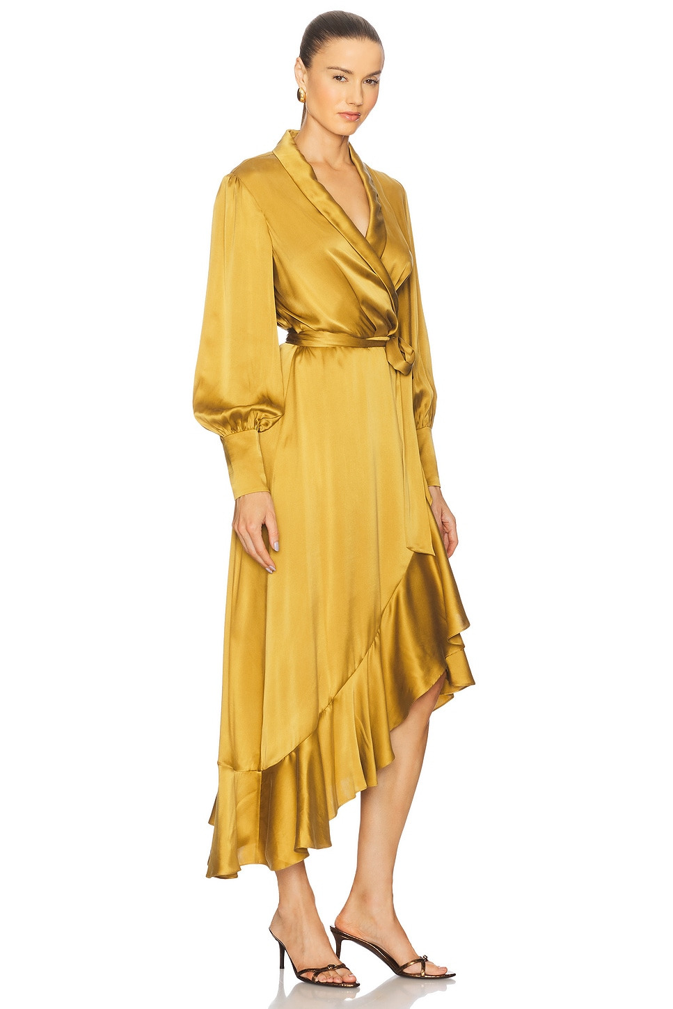 Silk Wrap Midi Dress - 2