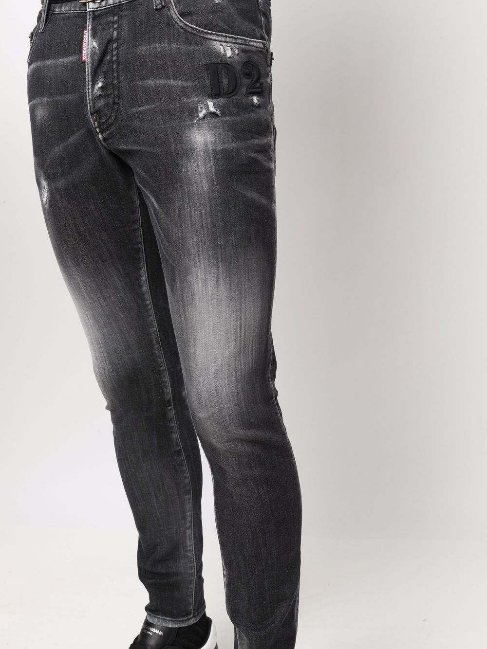 distressed-effect skinny jeans - 5