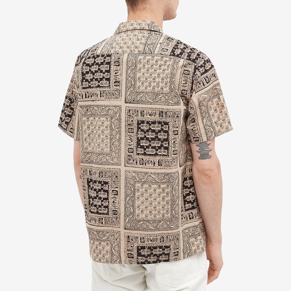 Beams Plus Short Sleeve Open Collar Elephant Block Print Shi - 3