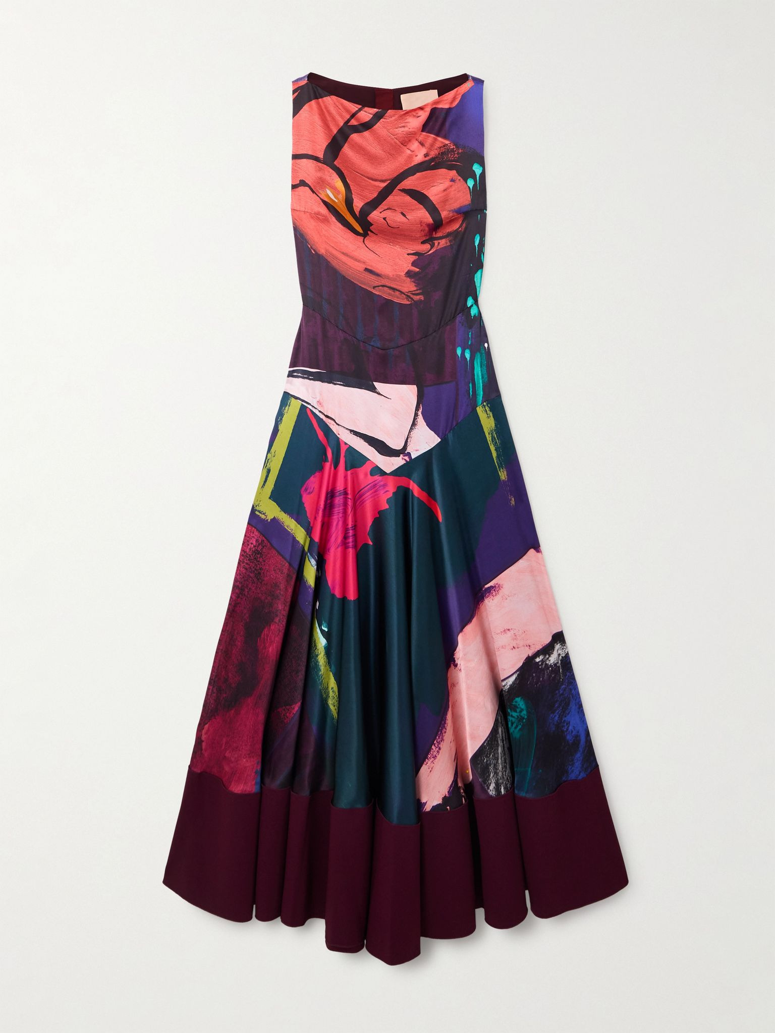 Munir printed silk-satin maxi dress Multi - 1