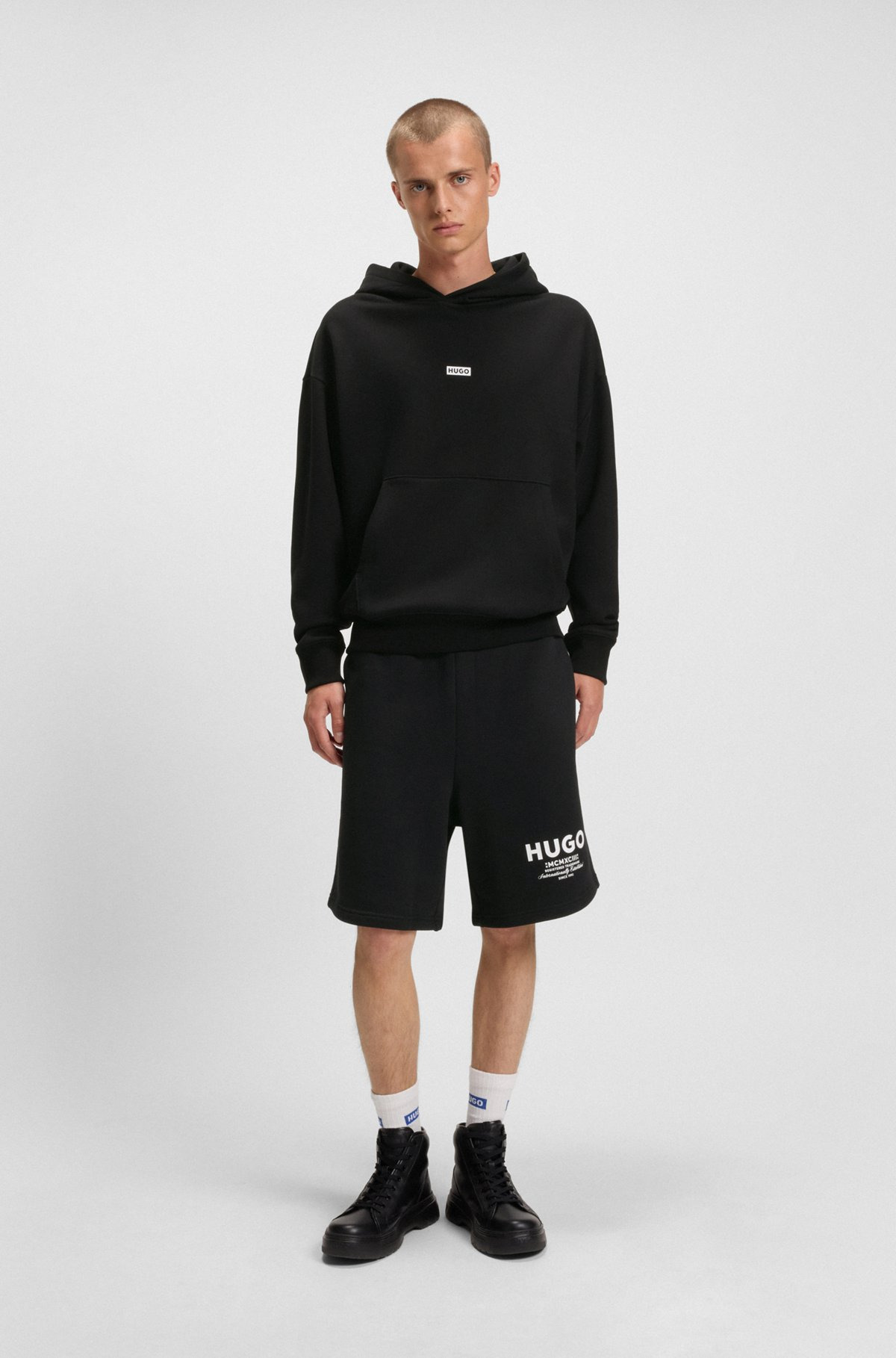 LOOSE-FIT SHORTS IN COTTON TERRY WITH LOGO PRINT - 4