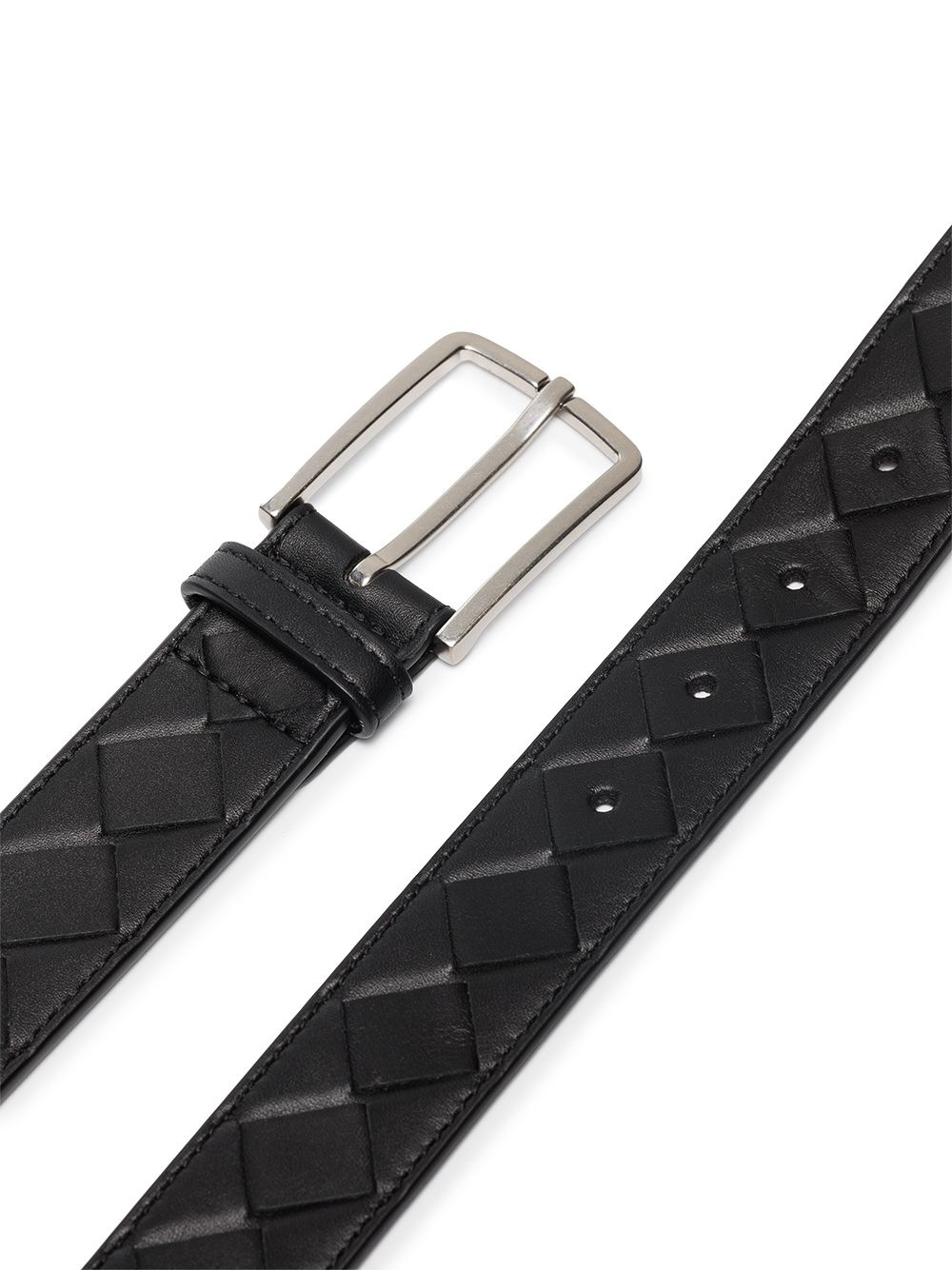 Intrecciato rectangle-buckle belt - 2