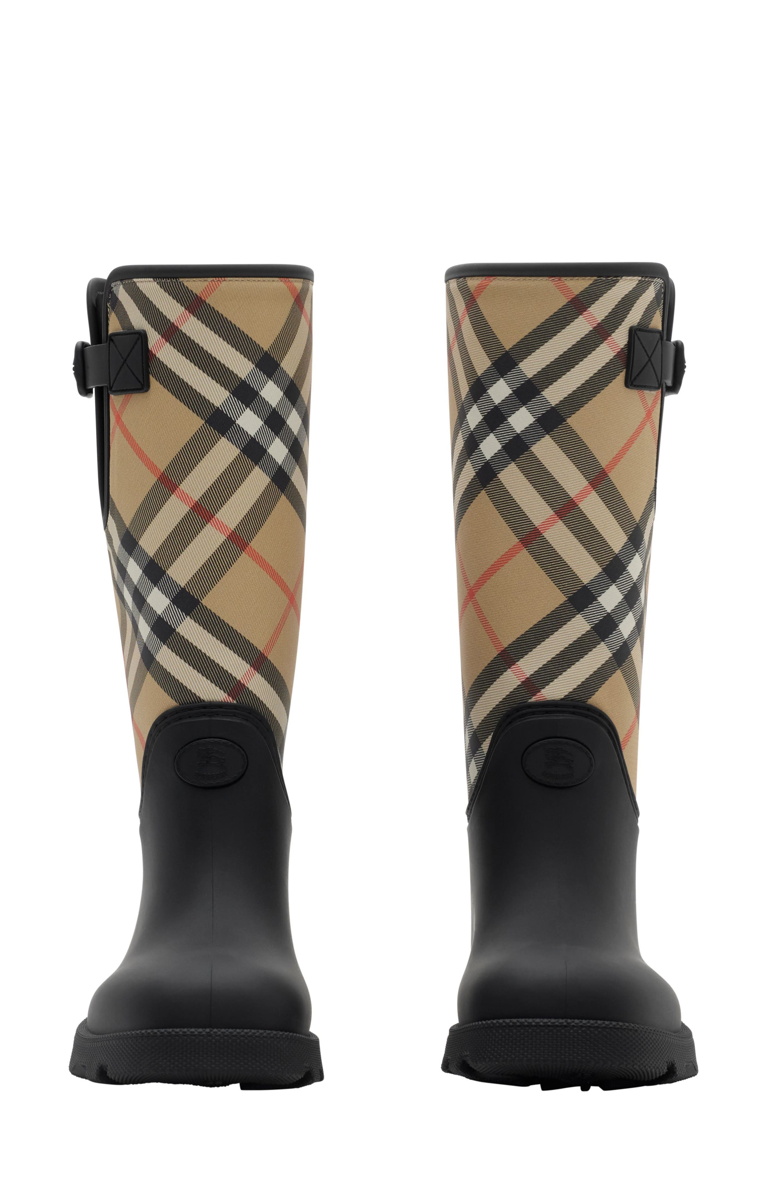 burberry Marsh Stamp Tall Rain Boot in Black at Nordstrom - 3