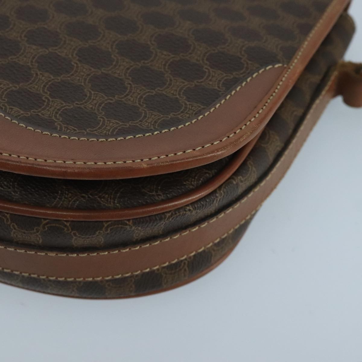 CELINE Macadam Canvas Shoulder Bag Pvc Leather Brown - 9