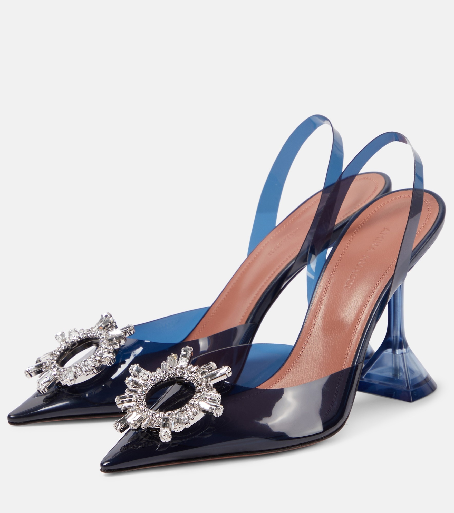 Begum embellished PVC slingback pumps - 5