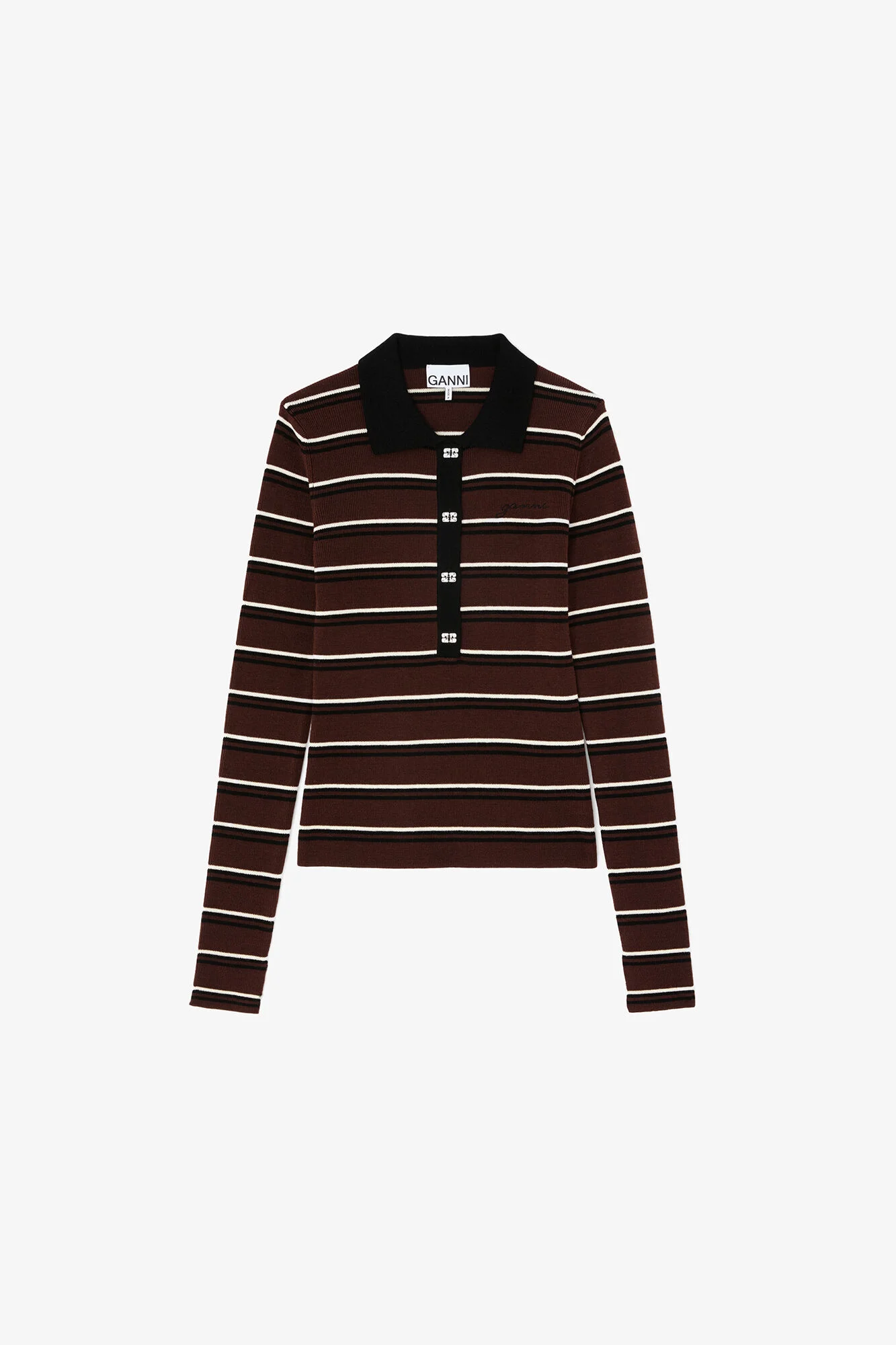 POLO SHIRT IN STRIPED MERINO - 1