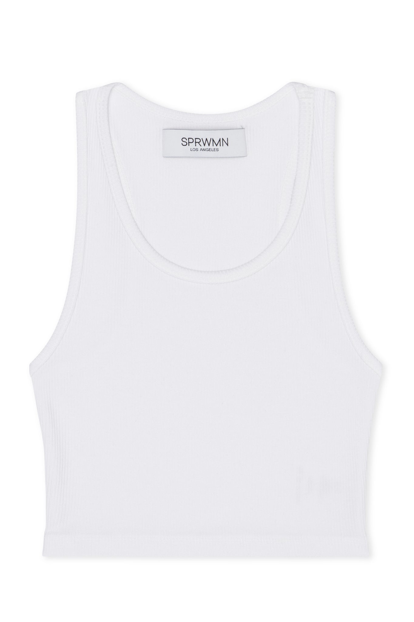 WHITE RIB CROPPED TANK - 5