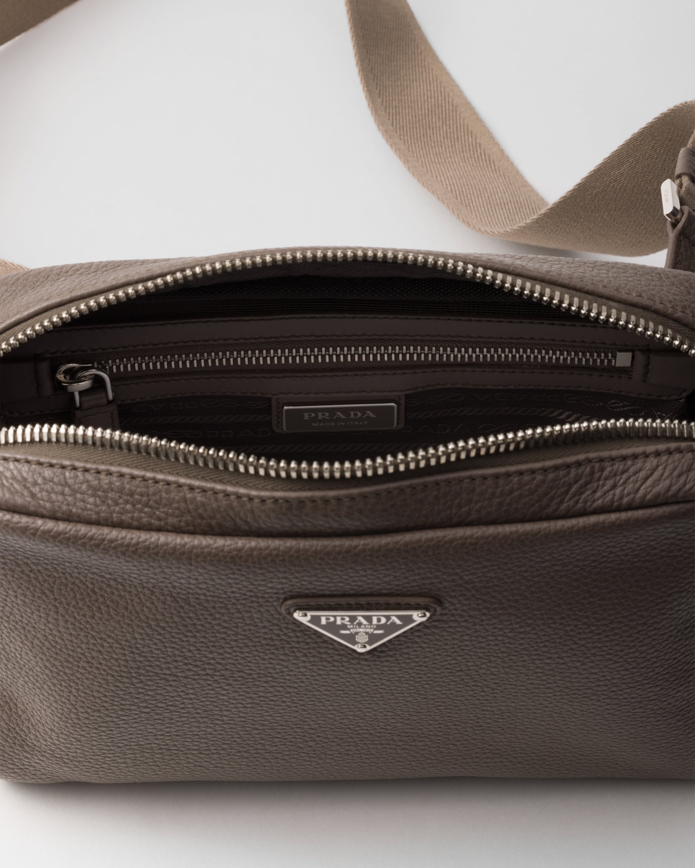 Prada Leather shoulder bag with charm | REVERSIBLE