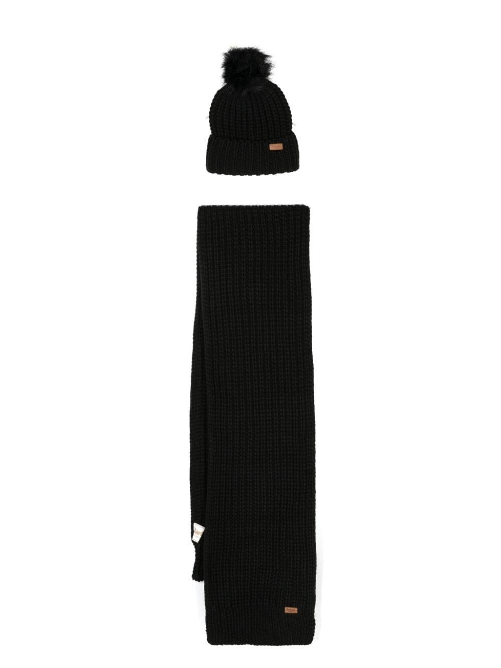 ribbed-knit scarf & beanie set - 1