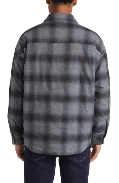 FRAME Insulated Plaid Cotton Snap-Up Overshirt in Black/Grey Plaid outlook