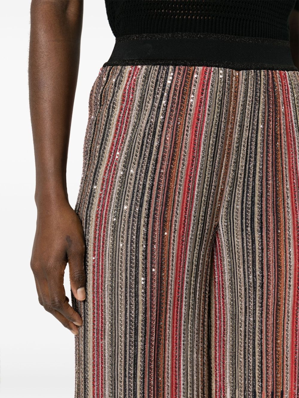 sequin-embellished flared trousers - 5