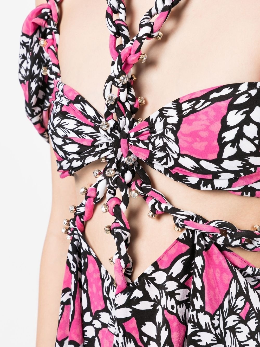 rope-print cut-out minidress - 5