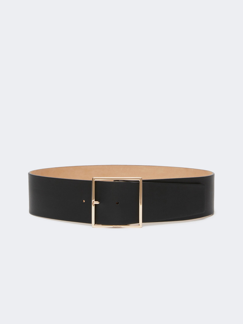 GINNICO Wide leather belt - BLACK 1