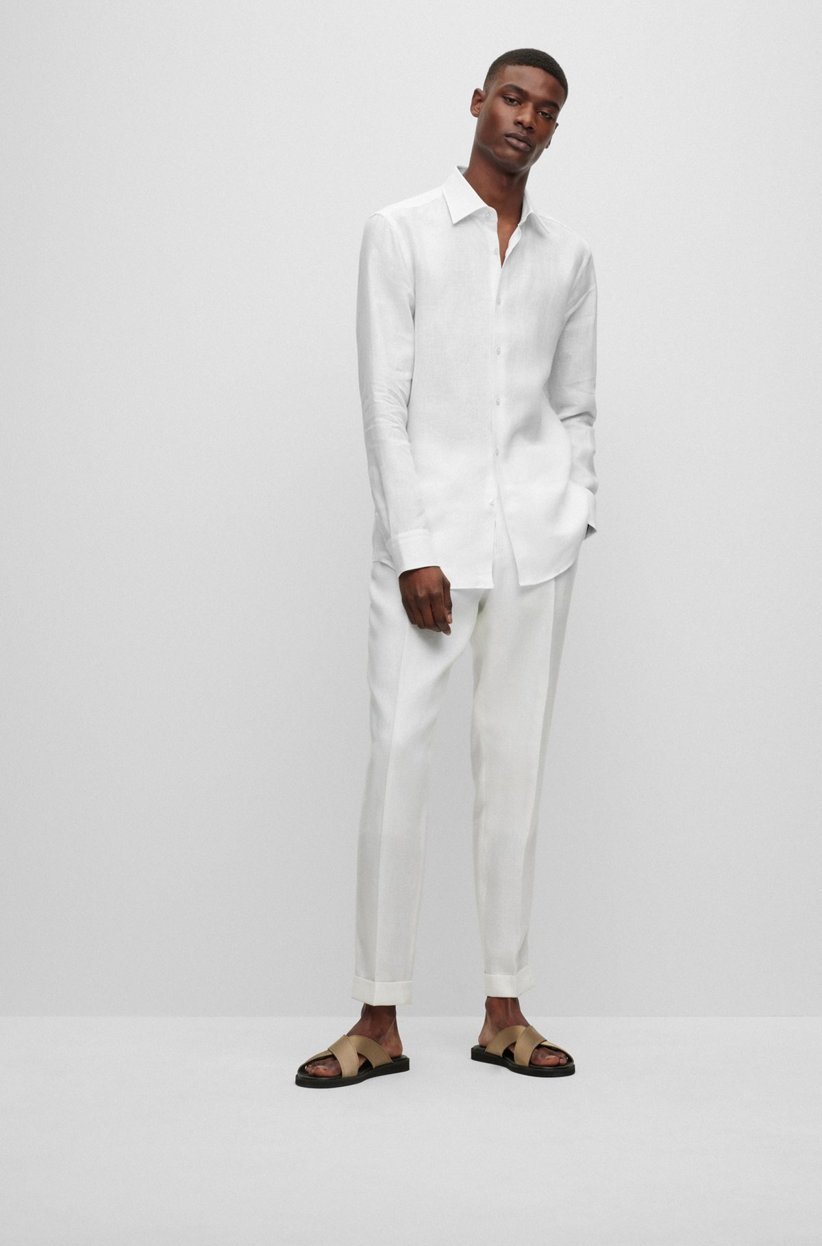 SLIM-FIT SHIRT IN ITALIAN-MADE LINEN - 4