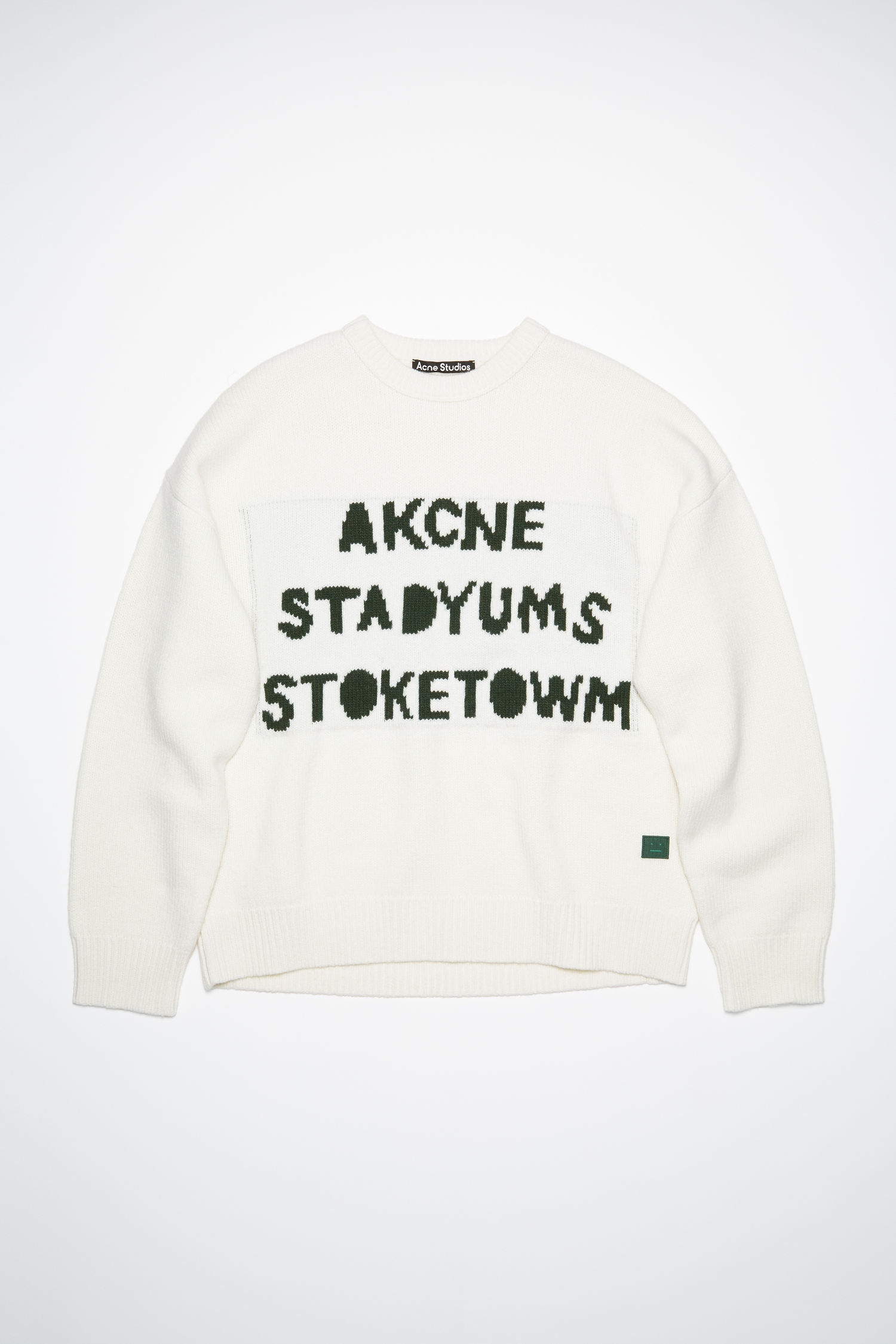 Wool logo sweater - White/Dark green - 1