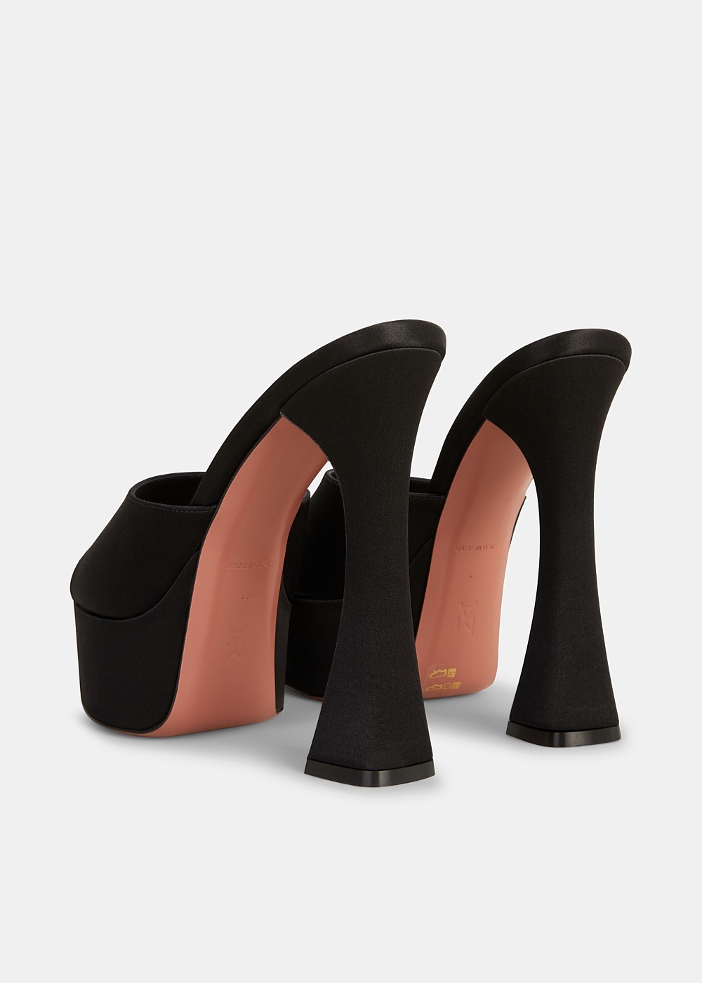 Black Satin Dalida Heels - 3