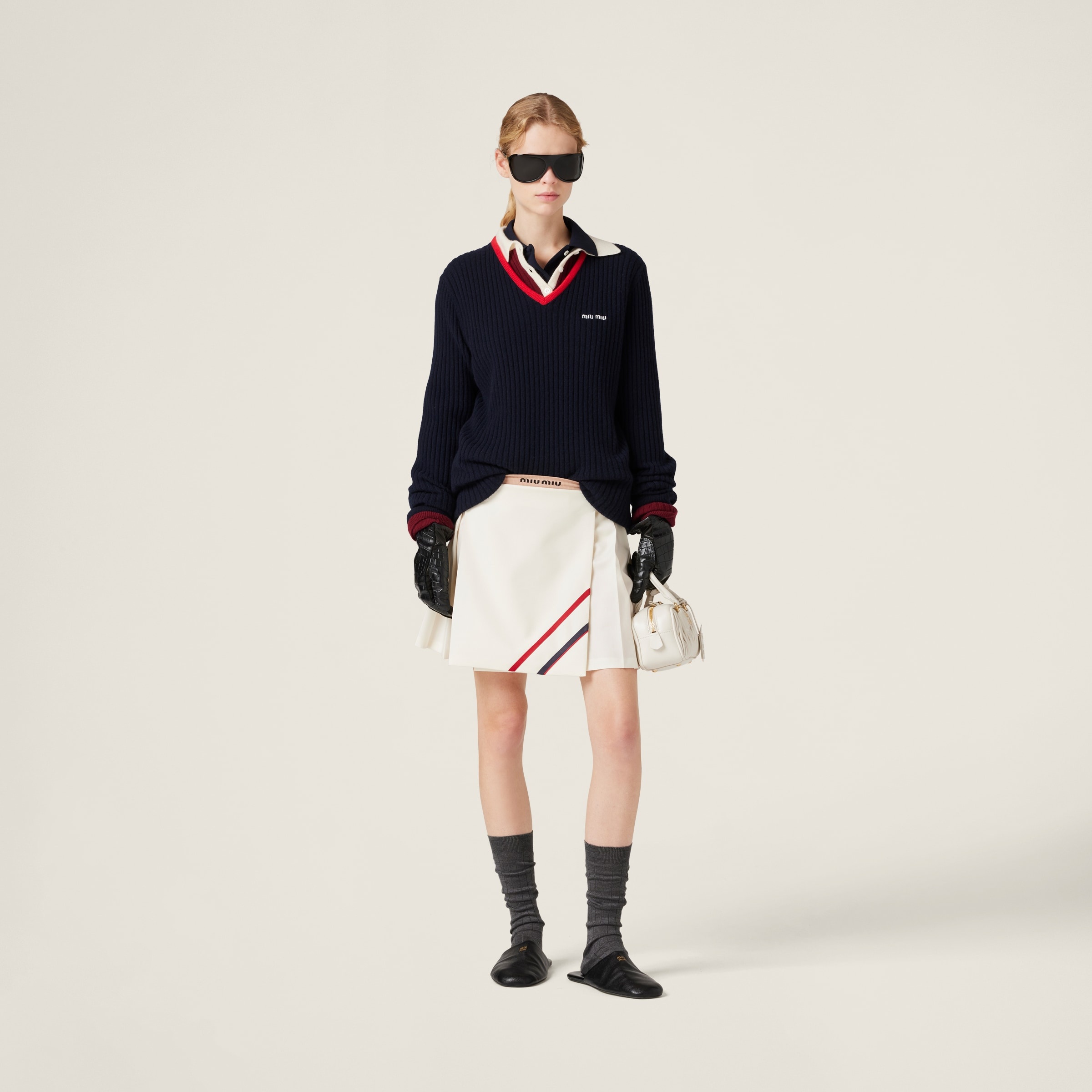 Pleated mohair fabric mini-skirt - 2