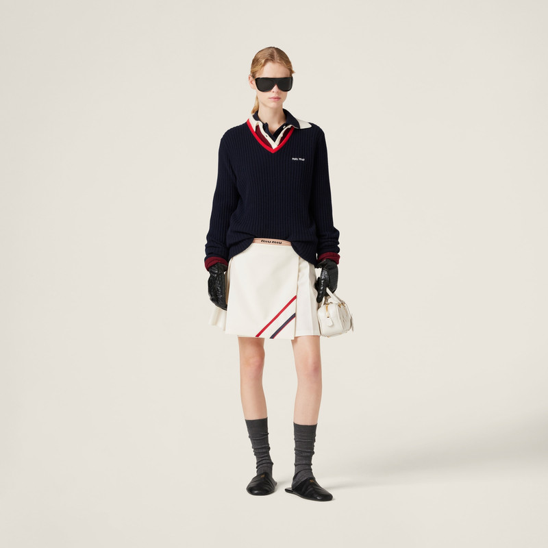 Miu Miu Pleated mohair fabric mini-skirt outlook
