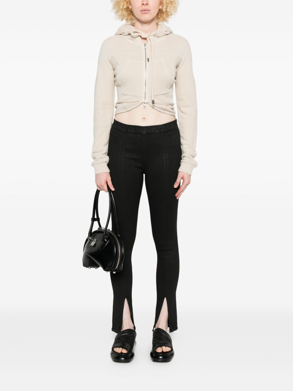 front-split zip-detail jeans - 2