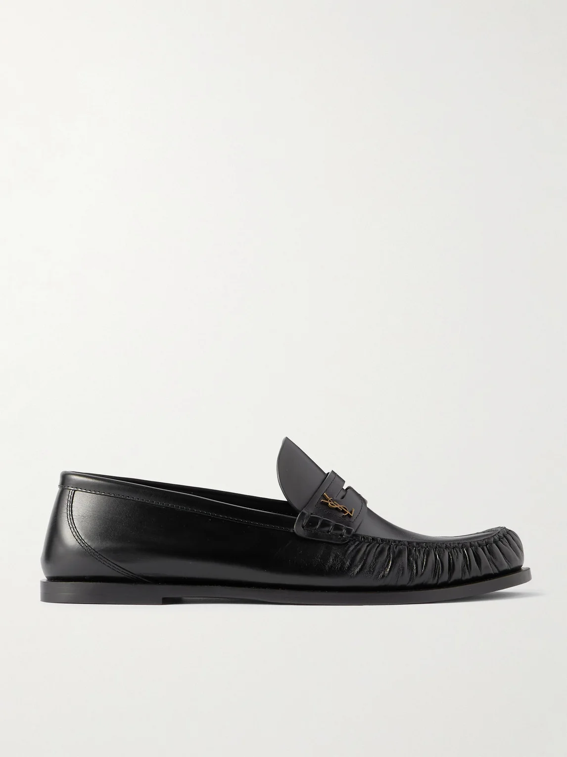 Laurent Logo-Embellished Leather Penny Loafers - 1
