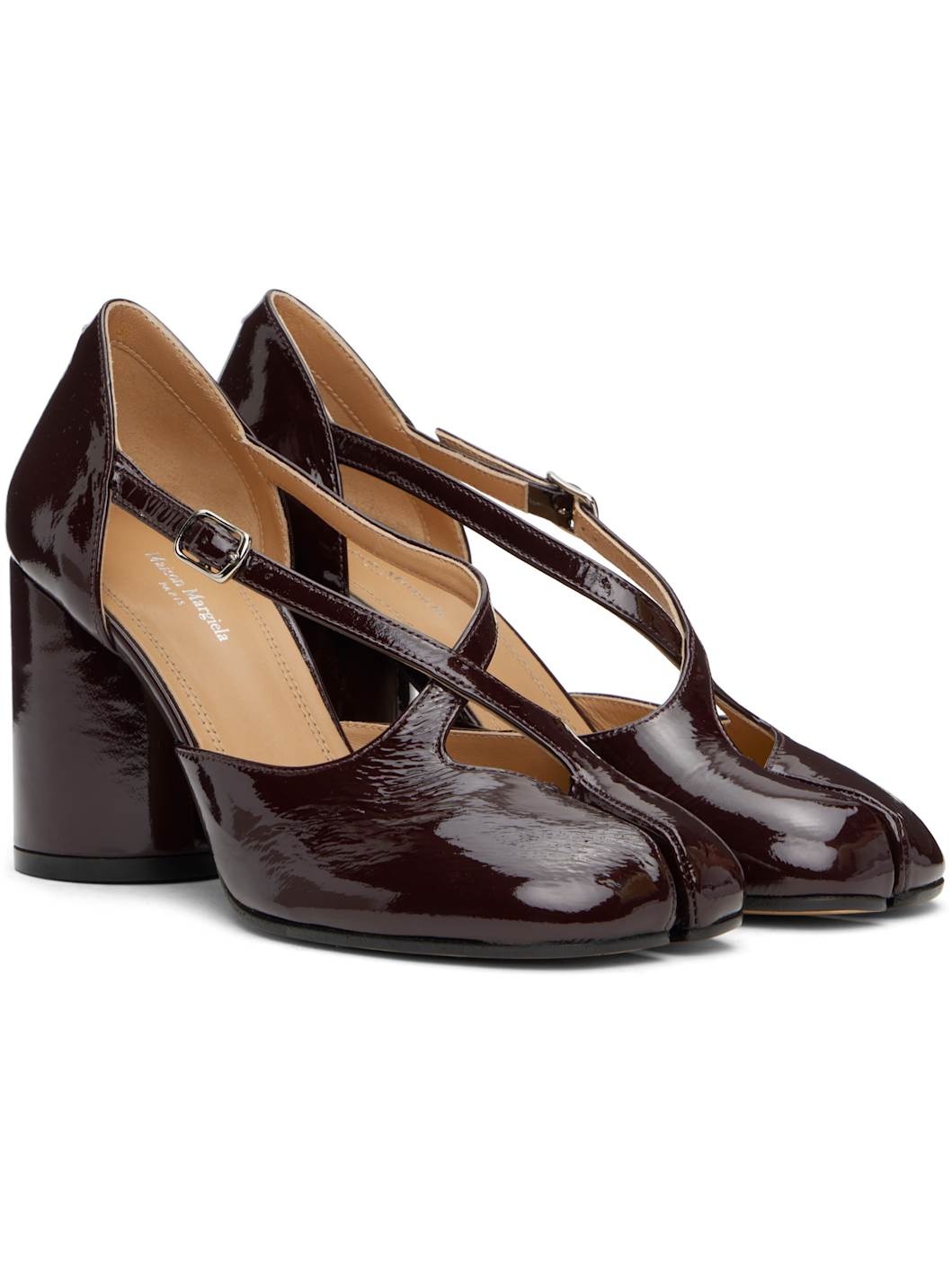 Burgundy Tabi Pump Sandal Heels - 4