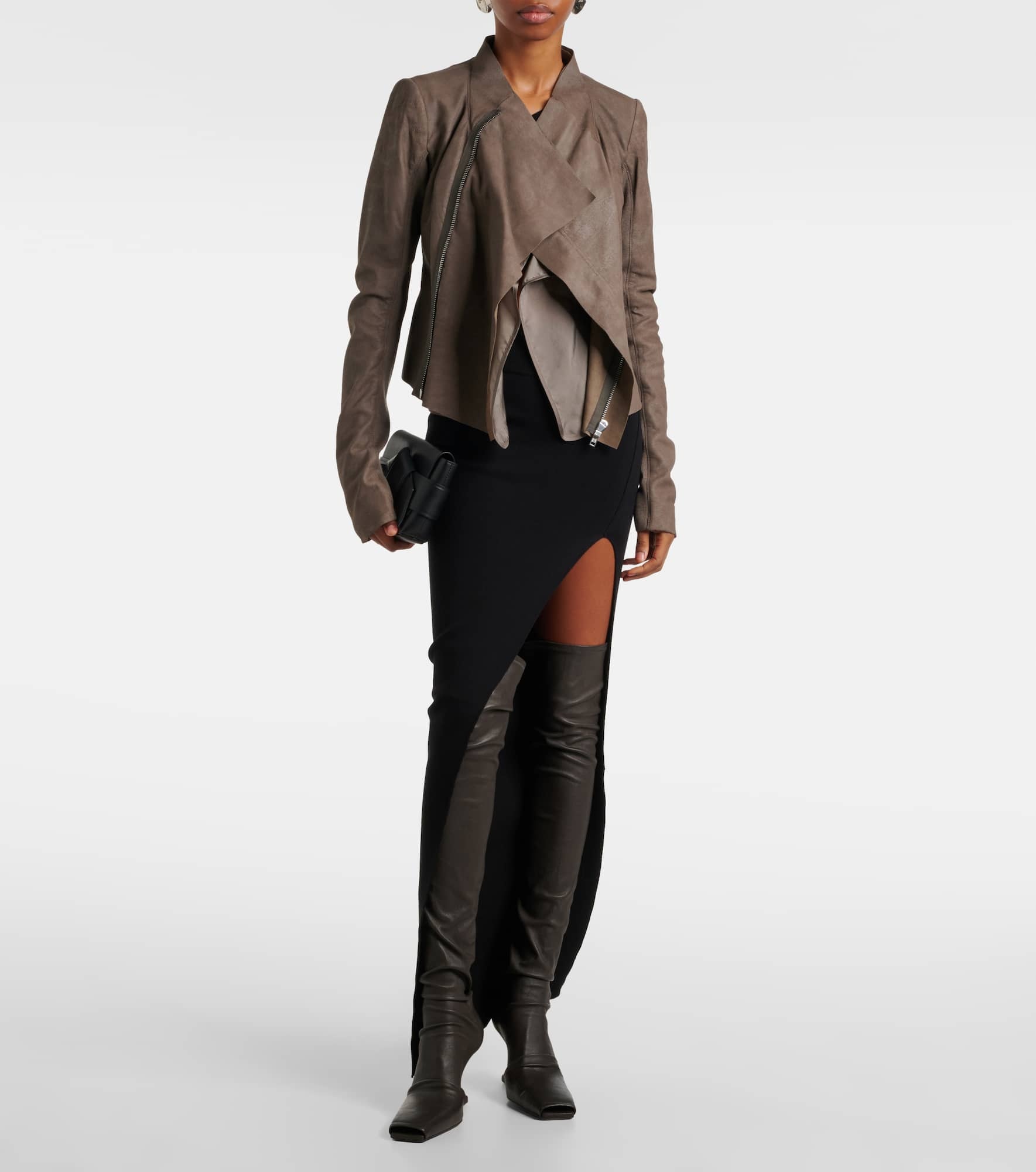 Leather biker jacket - 2