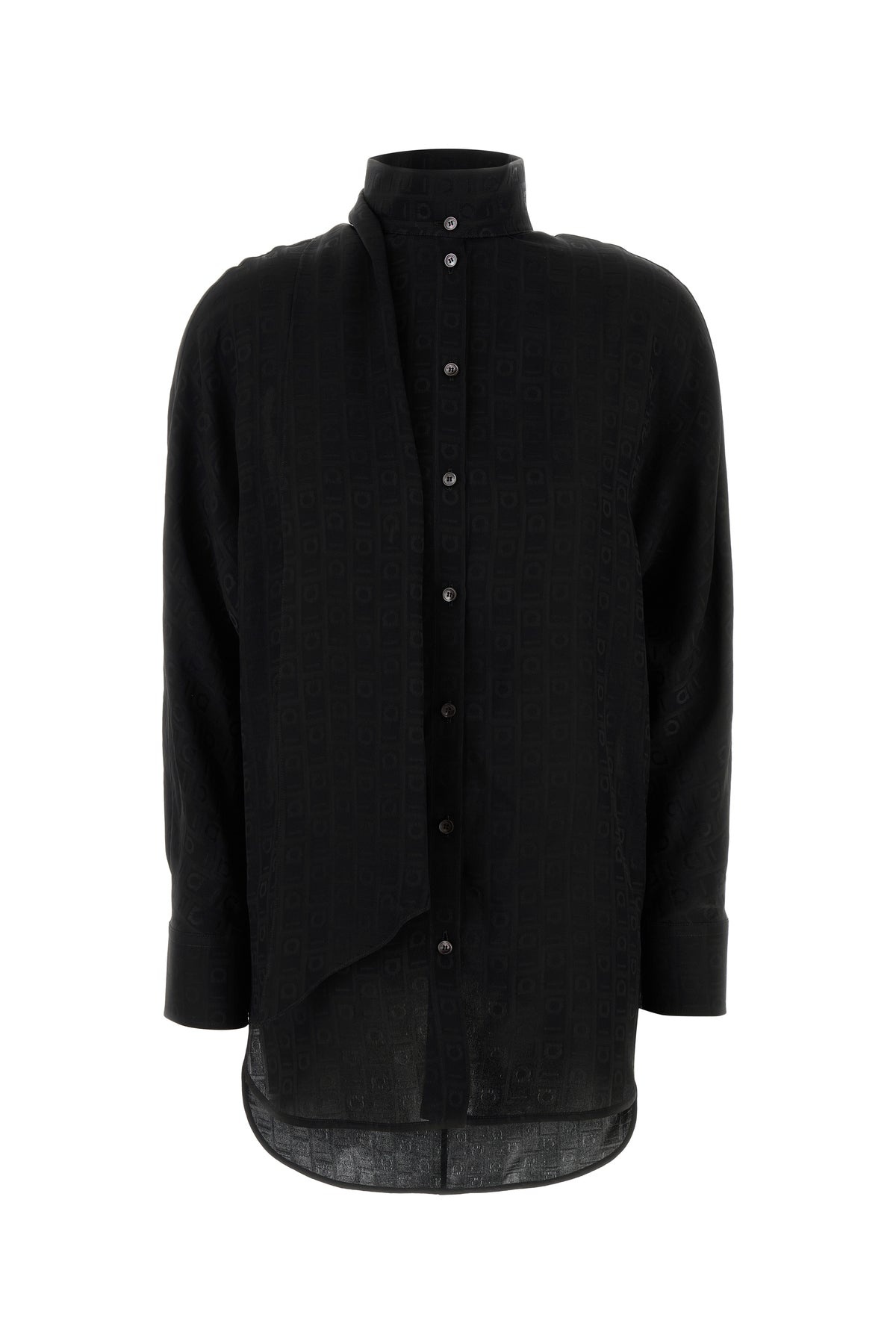 Black silk shirt - 1