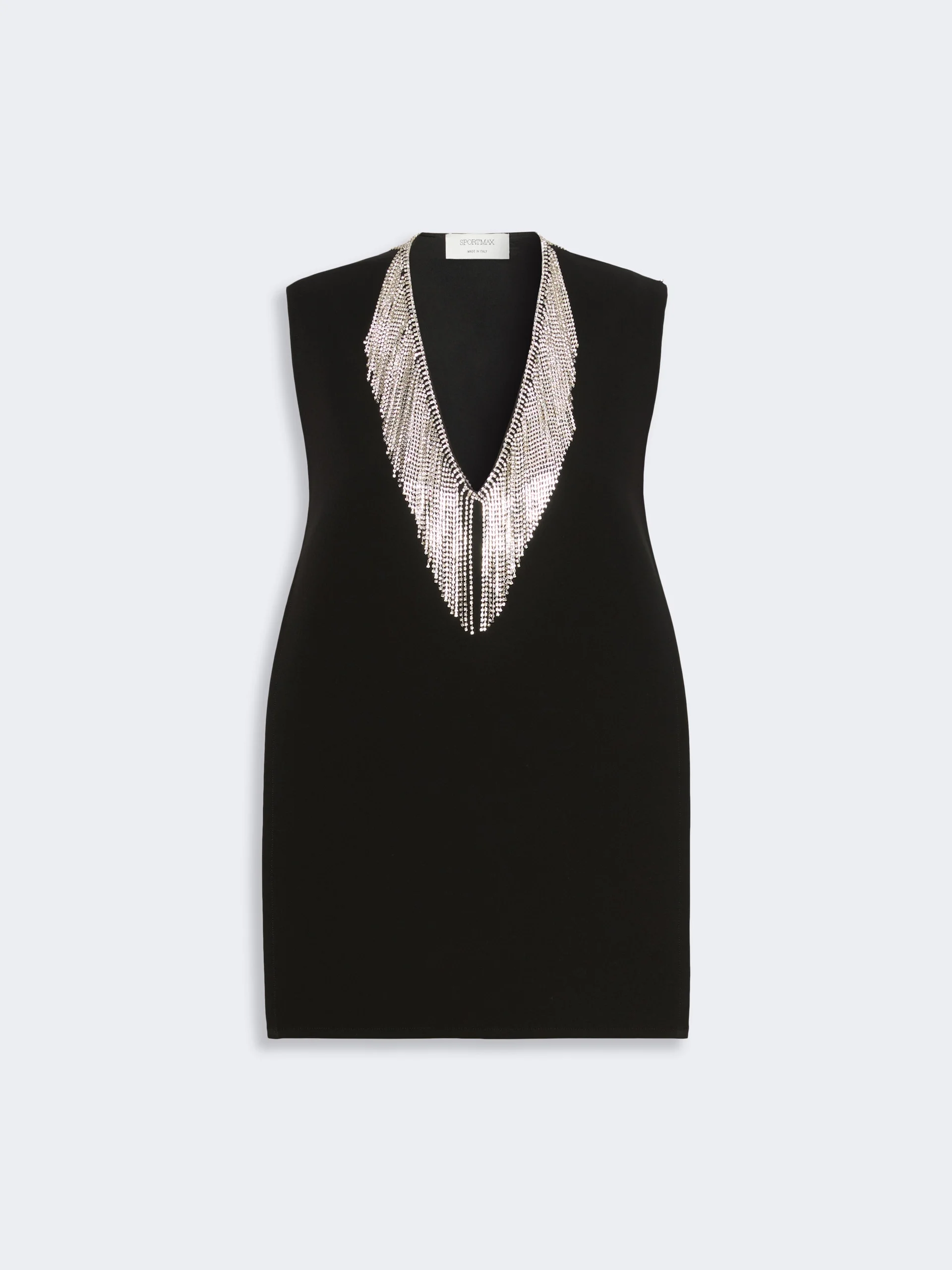 FAGLIA Rhinestone-detail sleeveless cady top - BLACK - 1