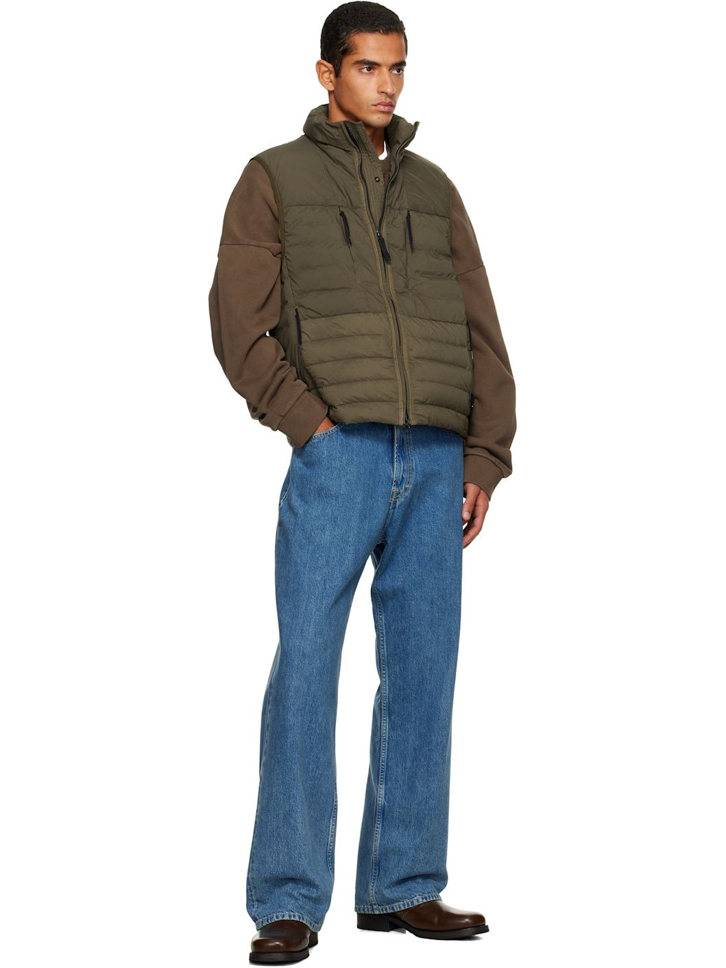 Khaki G100004 Seamless Tunnel Nylon Down-TC Vest - 5