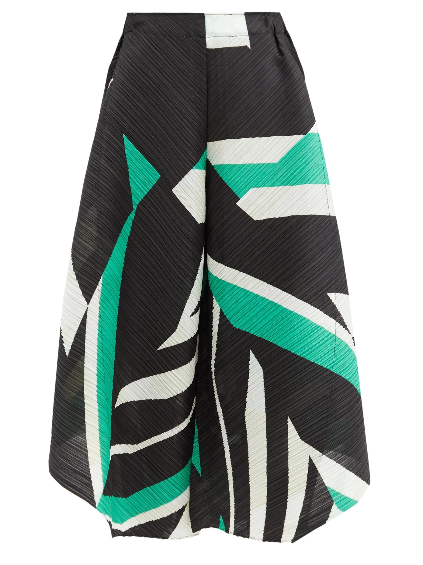 Geometric-print technical-pleated culottes - 1