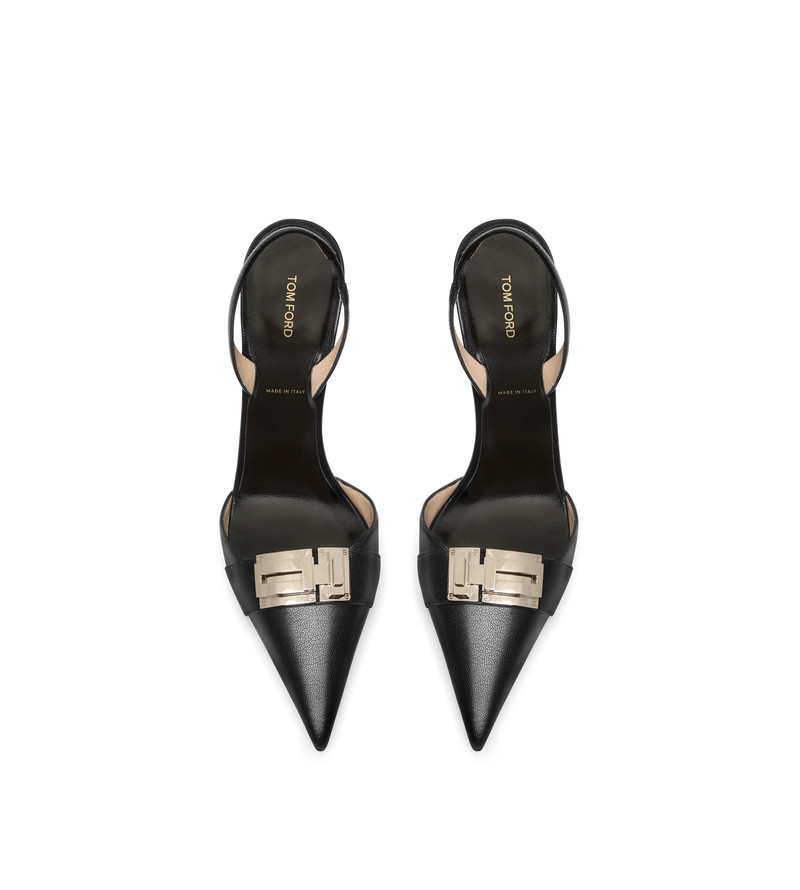 SUPPLE GRAIN LEATHER T LATCH SLINGBACK 4