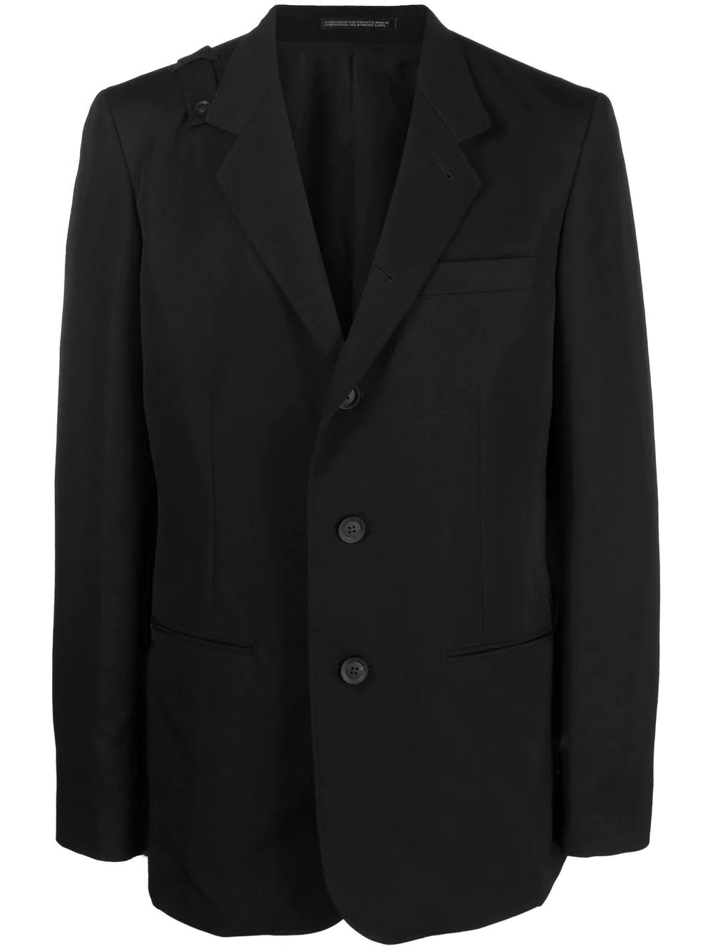 fitted single-breasted button blazer - 1