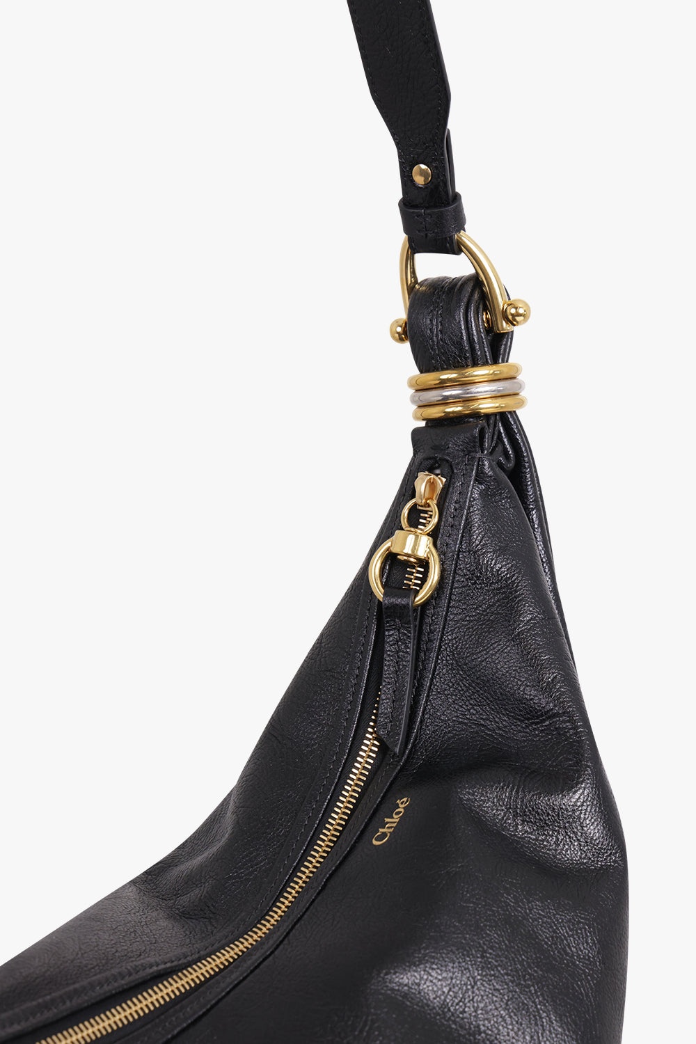 LARGE BRACELET HOBO BAG | BLACK - 4