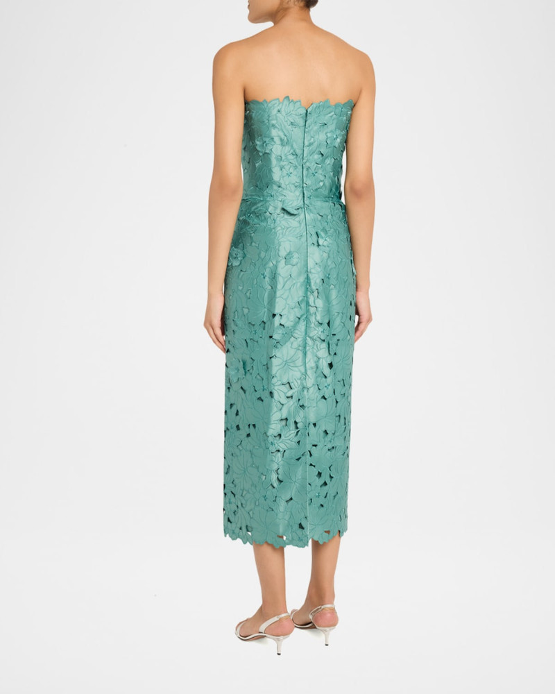 Astelle Strapless Floral-Cut Lace Midi Pencil Dress 3