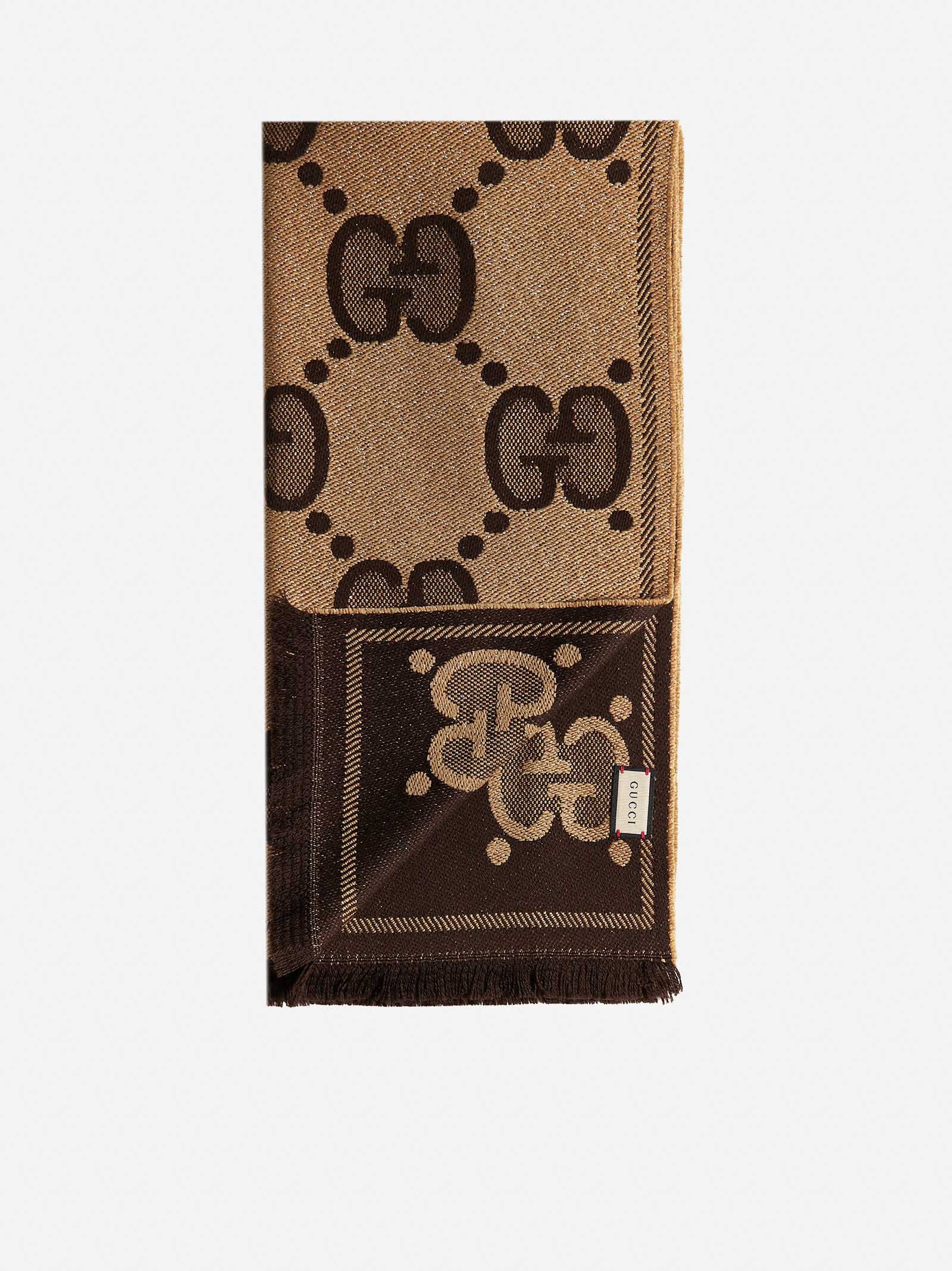 GG motif lame’ wool scarf - 2