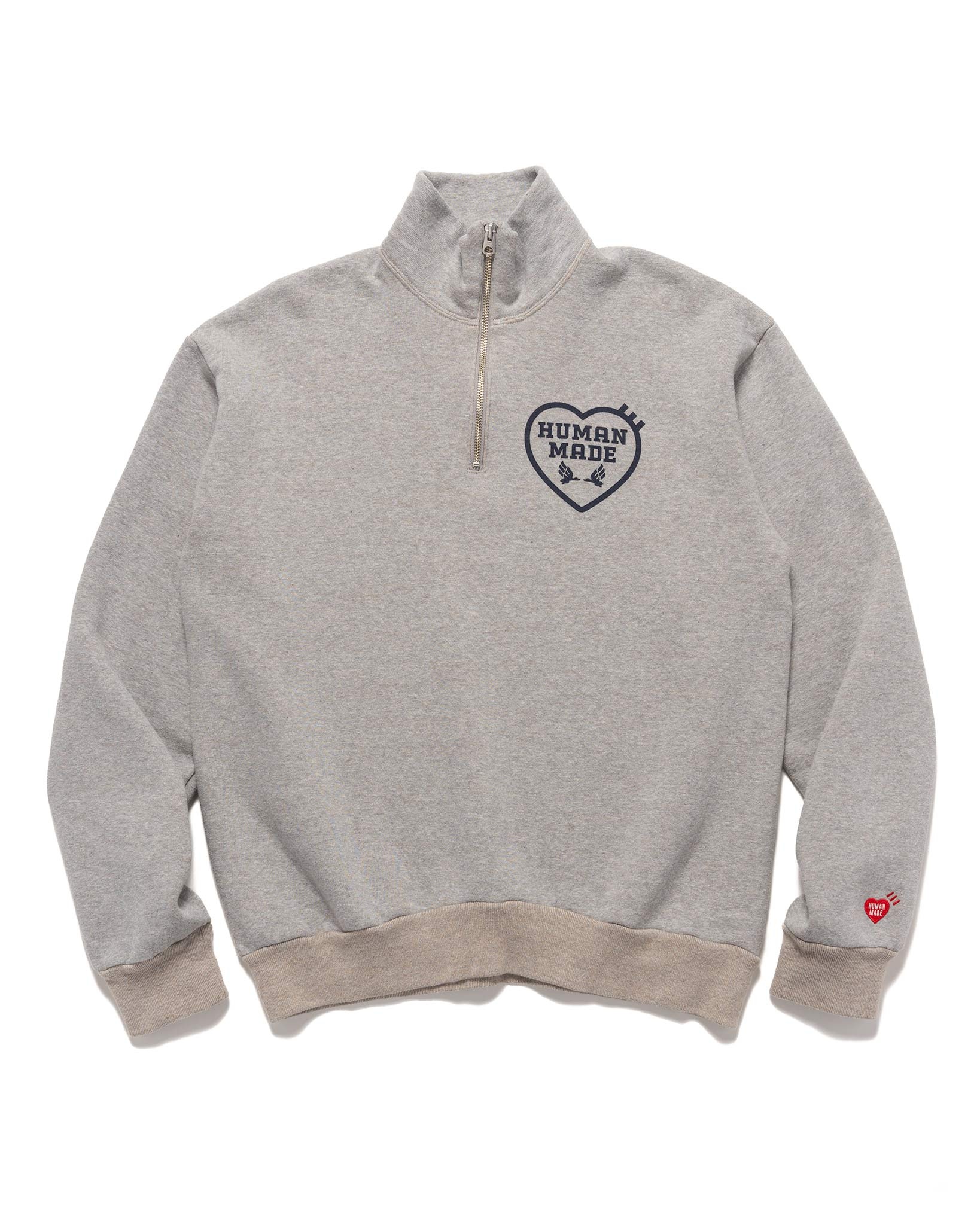 Military Half-Zip Sweatshirt Grey - 1