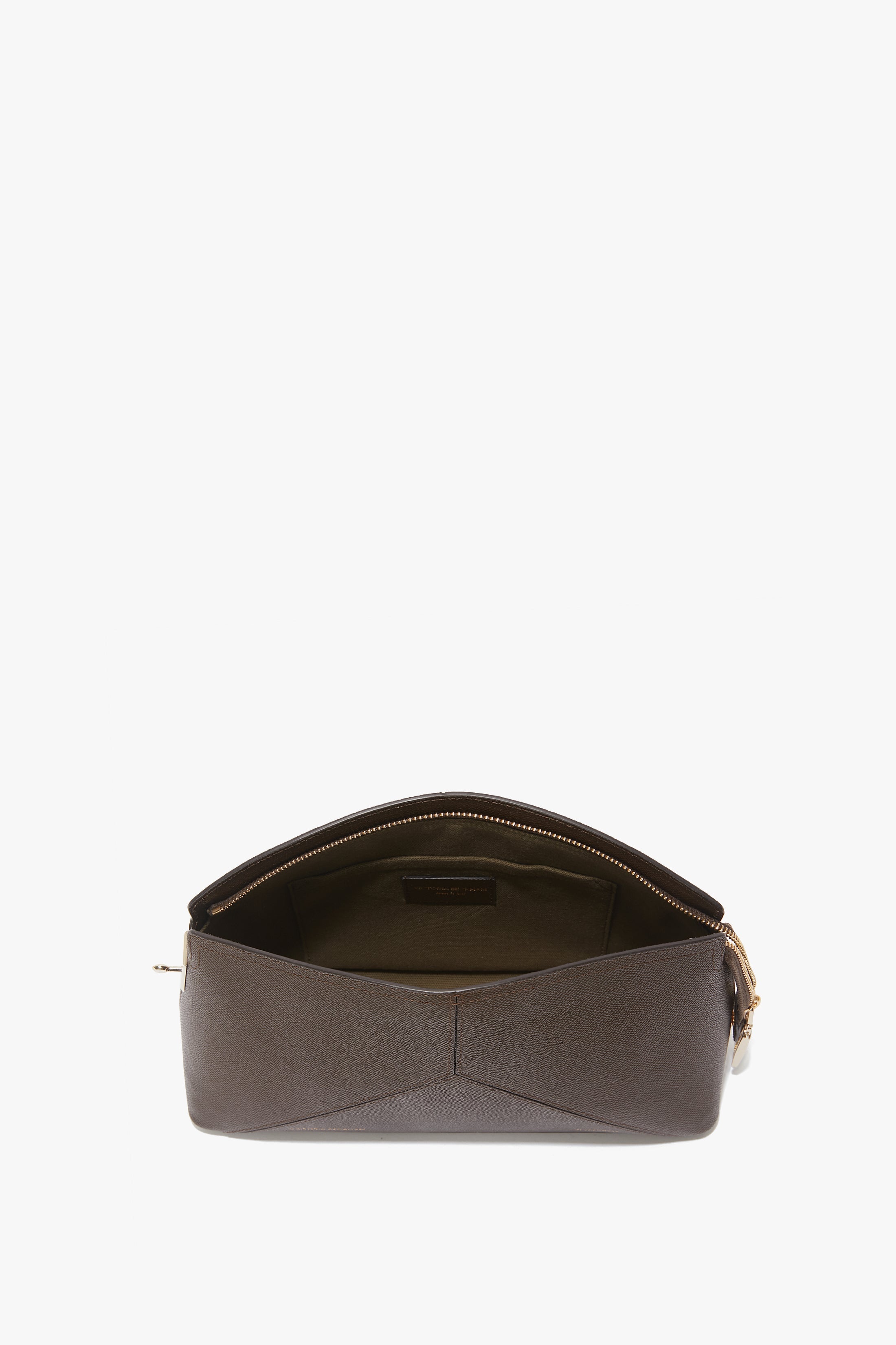 Victoria Clutch Bag In Khaki Leather - 5