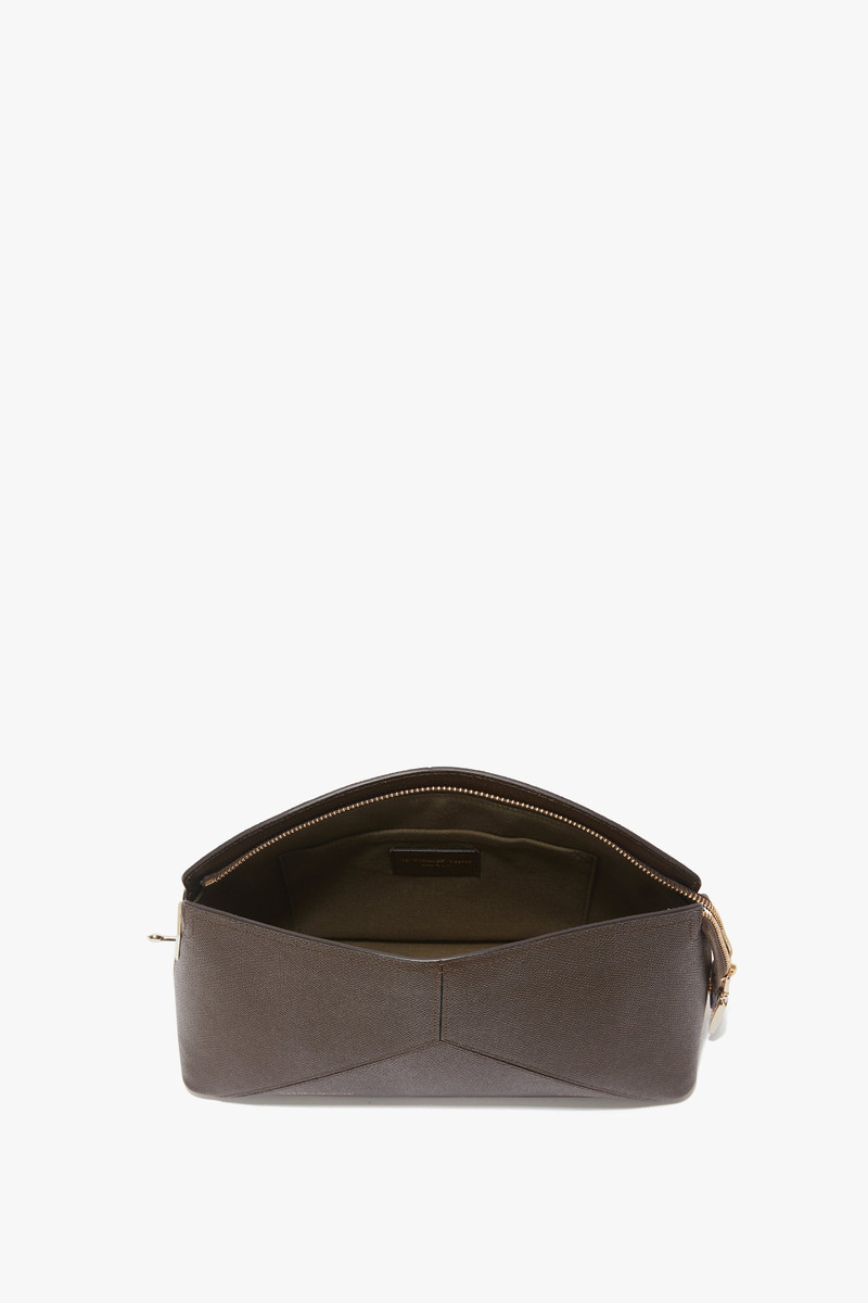 Victoria Beckham Victoria Clutch Bag In Khaki Leather outlook