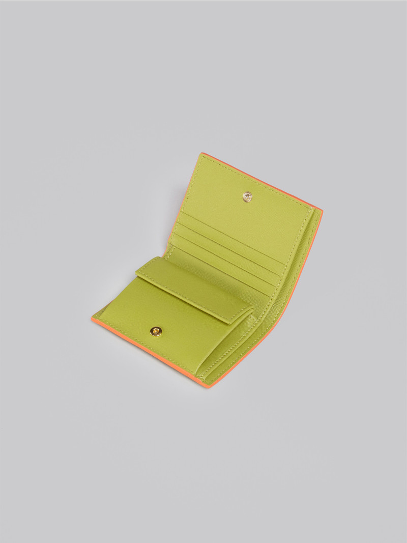 Marni GREEN SAFFIANO LEATHER BI-FOLD  WALLET outlook