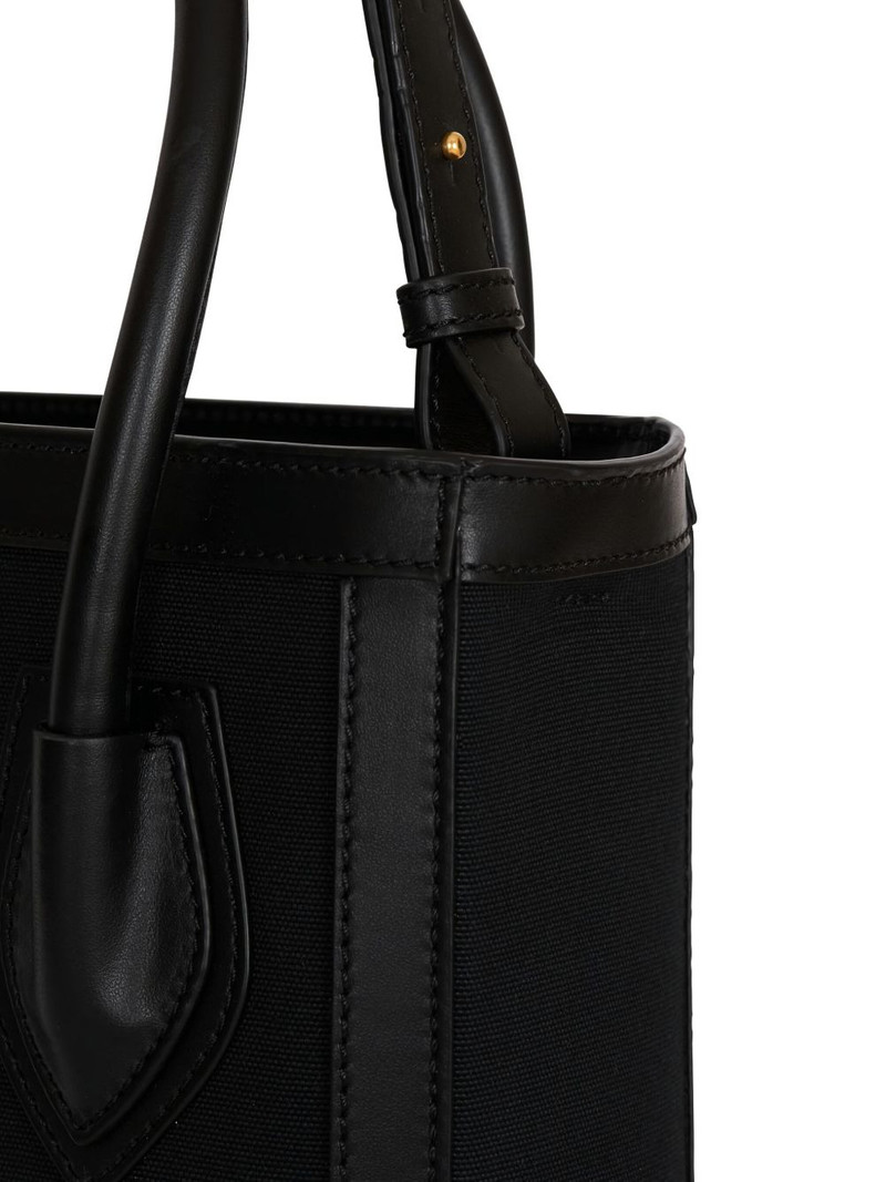 leather-trimmed canvas tote bag 5