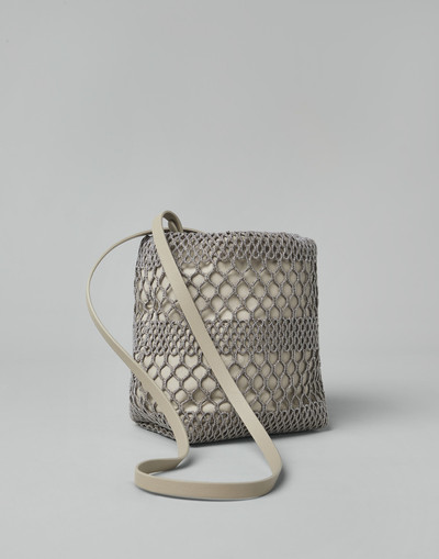 Brunello Cucinelli Precious net embroidery bucket bag outlook