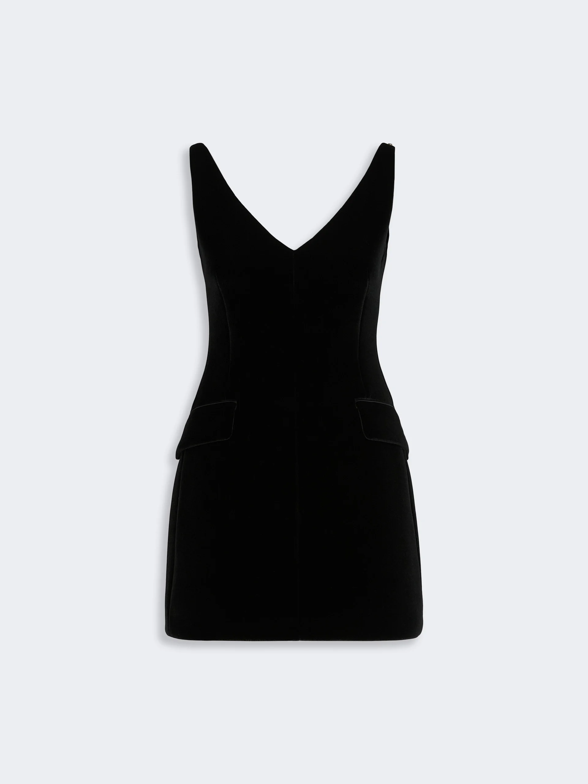 TEFRITE08 Short sleeveless velvet dress - BLACK - 1