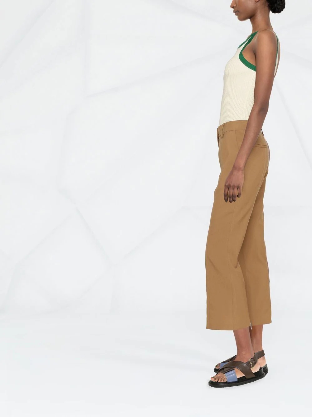 flared cropped trousers - 3