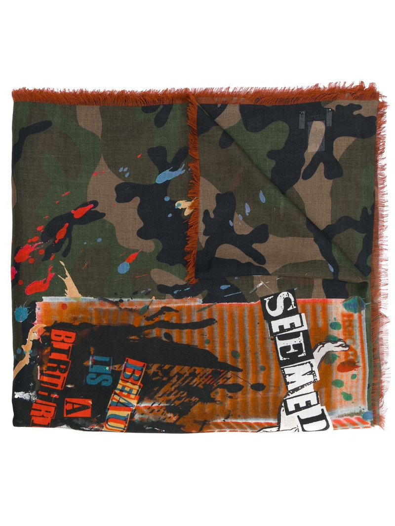 thin camouflage print scarf 1